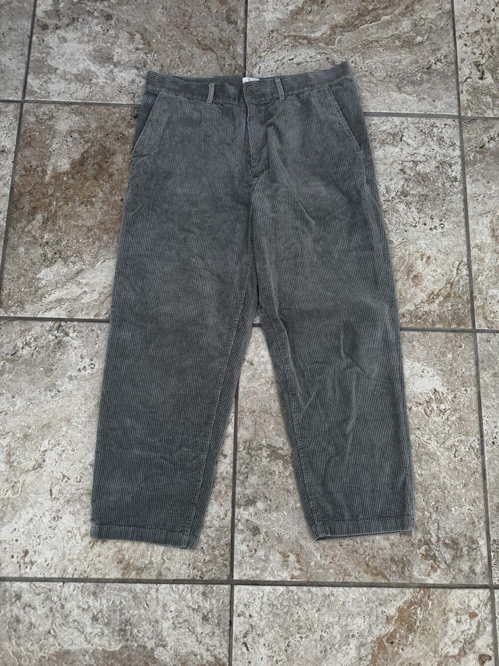 COS Men's Gray Corduroy Tapered Trousers